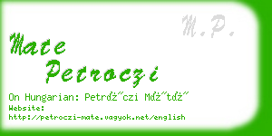 mate petroczi business card